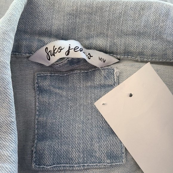SUKO JEANS Light Wash Jean Jacket M - Picture 4 of 7